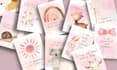 do printable affirmation card motivational card deck, card box packaging layout