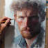 make artistic oil painting on oil canvas