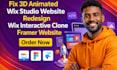 fix 3d animated wix studio website redesign wix interactive clone framer website