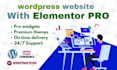 build your wordpress website using elementor pro