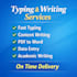 do fast typing, PDF to word typing, book writing