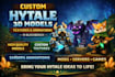 design custom hytale 3d models, textures and animations in blockbench