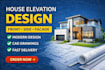house elevation plan front side architectural views exterior facade cad front