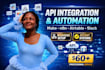 do API integration, automation, webhook, make, n8n, airtable, slack