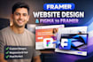design framer website, framer landing page, figma to framer or webflow website