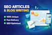 write seo optmized blog articles and website content