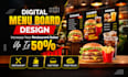 design professional digital menu board and animated tv menu