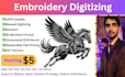 embroidery digitizing in 1 to 4 hours