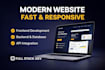 build a modern responsive website with frontend and backend