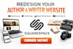 redesign squarespace writer website author portfolio website publishing website
