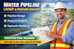 create water pipeline layout and pressure analysis