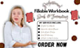 create a professional fillable workbook for coaching, budgeting, growth program