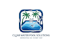 unique modern swimming pool service logo design