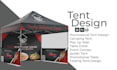 create custom canopy tent, feather flag, and backdrop banner design