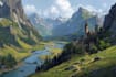 do fantasy background and landscape