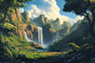 make fantasy background and landscape