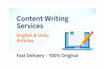seo optimized articles and blog posts in english and urdu