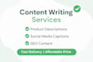 write captions, product descriptions and short content
