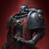 draw detailed warhammer 40k character in grimdark style