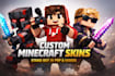create custom minecraft skin for bedrock, java, youtube, pvp and hytale models