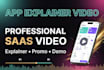 create amazing website or app promo video, app preview, app explainer, app demo