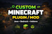 create custom minecraft mod plugin java and bedrock addon