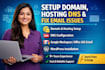 setup your domain, hosting, dns and fix email issues
