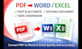 convert PDF to word or excel with  fast and accuracy
