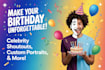 create a unique famous birthday celebration with full profile support