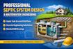 design a professional septic system with complete engineering calculations
