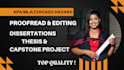 professional dissertation, thesis, capstone project edits, and proofreading