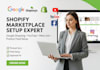 setup shopify marketplace goggle youtube simprosys facebook instagram website