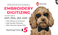 professional embroidery digitizing image to dst, pes, jef,