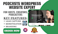 design wordpress podcast website for hosts, creators with episode showcase