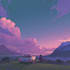 make a chill lofi style outdoor landscape art