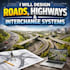 design roads, highways, and interchange systems