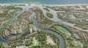 reconstruct 3d urban masterplan, landscape aerial view,real estate map,rendering