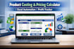 create a professional product costing and pricing excel calculator