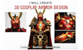 create custom 3d cosplay model, mask, helmet, armor for 3d printing stl