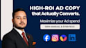 write high converting ad copy for facebook instagram and google ads