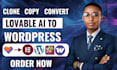 convert lovable ai website to wordpress, redesign lovable website to your style