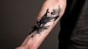 custom an abstract black tattoo design