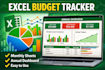 provide a complete excel budget tracker with monthly sheets and annual dashboard