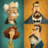 draw artistic cartoon characters
