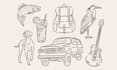 create hand drawn line art style illustration