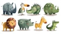 draw animals cartoon illustration