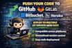 push your code to github,gitlab,bitbucket and heroku