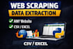 scrape data from websites using python