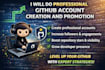 do professional github account creation and promotion