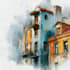 draw house illustration watercolor style